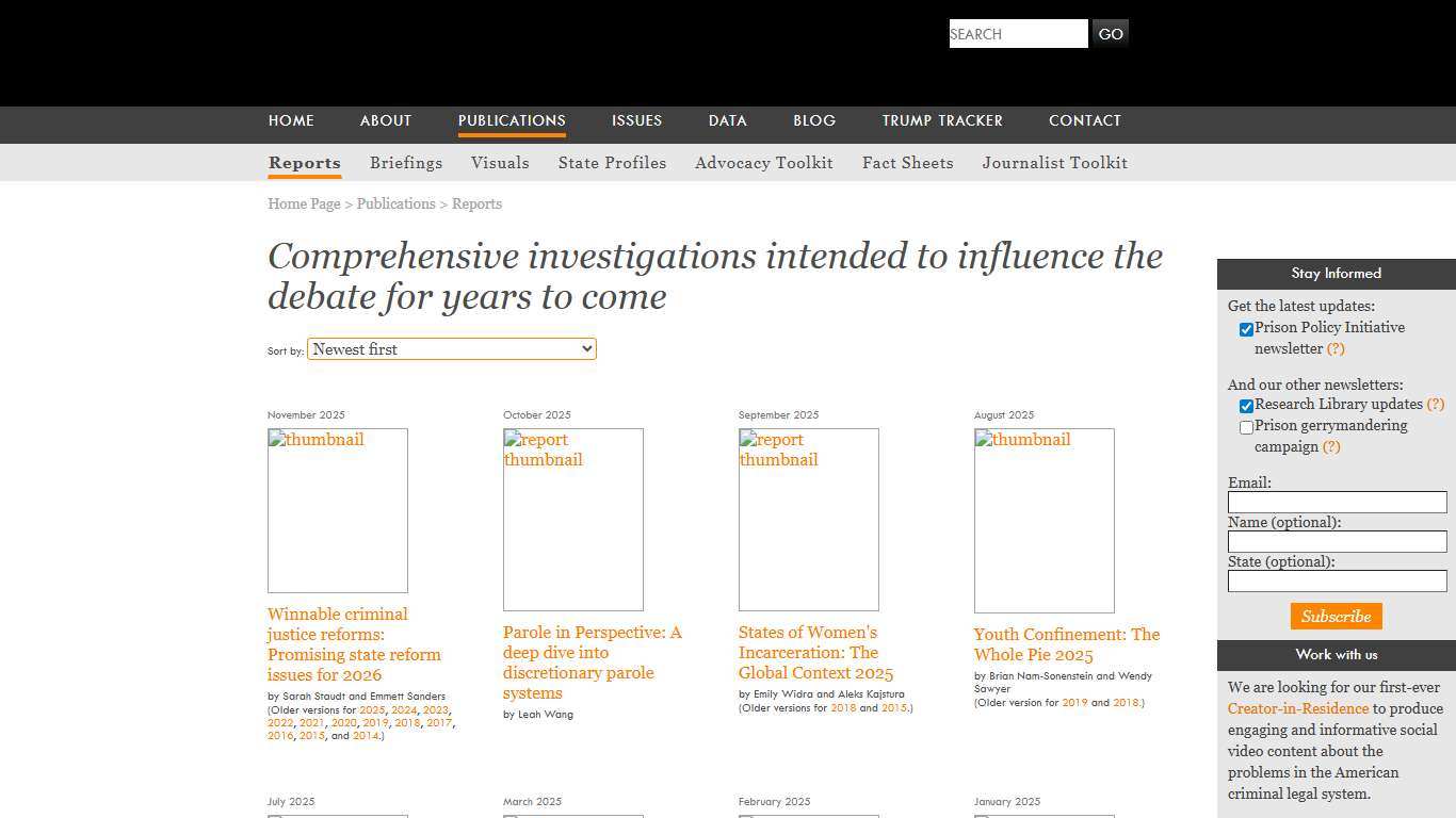 Publications Prison Policy Initiative